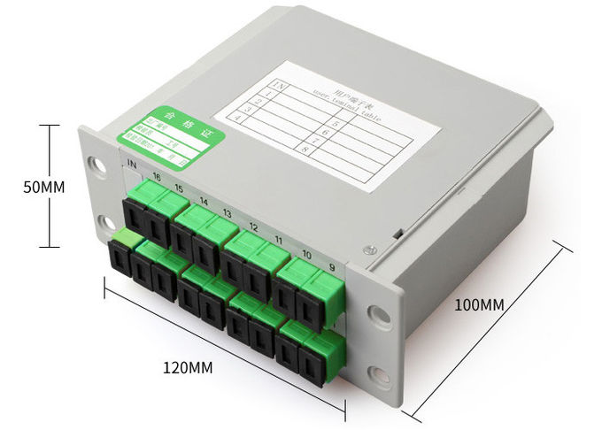 1X16 modo del separatore a fibra ottica dello SpA del connettore dello Sc APC singolo con la piccola scatola di plastica 0