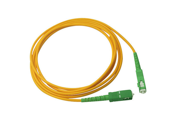 Sc a fibra ottica dello Sc del cavo di toppa di singolo modo, Jumper Yellow Color a fibra ottica, cavo a fibre ottiche all'aperto 0