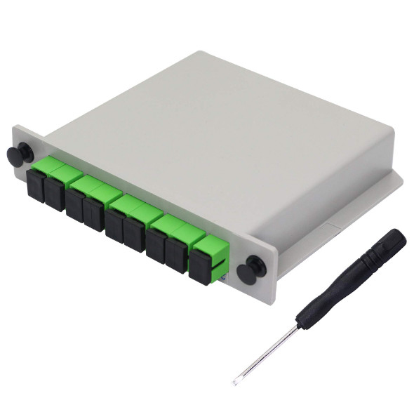 1x8 separatore ottico dello SpA della cassetta della fibra dello Sc APC in scatola a fibra ottica 0
